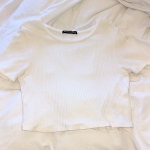 never worn ribbed white crop top!